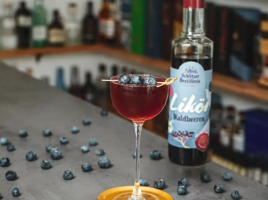 Ein Bild des Berry Reviver Cocktails von Mixologe David Gran.