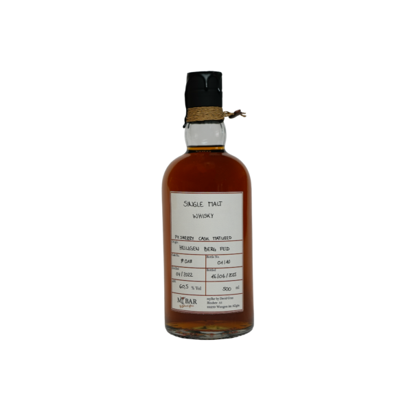Ein Bild des Heiligen Berg Feld Whiskys aus einem PX Sherry Fass von myBar by David Gran.