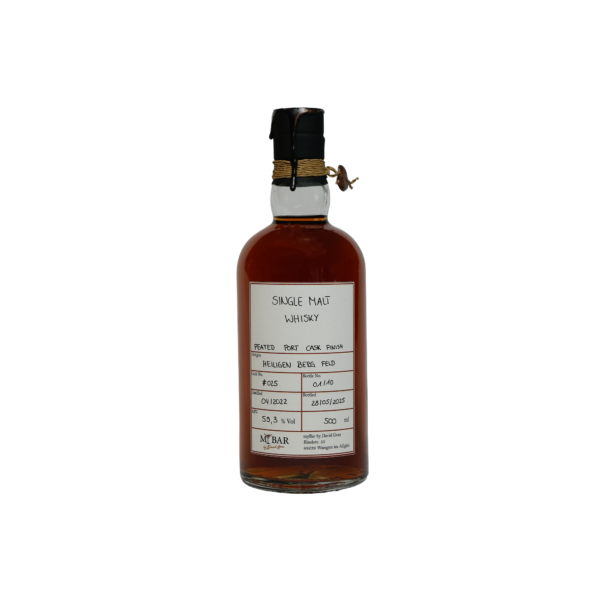 Ein Bild des Heiligen Berg Feld Single Malt Whiskys mit einem Peated Port Finish von myBar.
