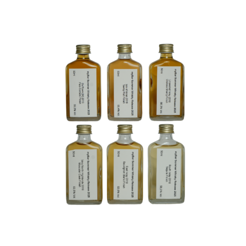 Ein Bild des Sample Sets für den Sommer Whisky Release 2025.