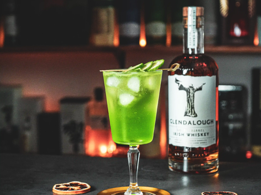 Ein Bild des Leprechaun Lemonade Cocktails nach einem Rezept von David Gran.