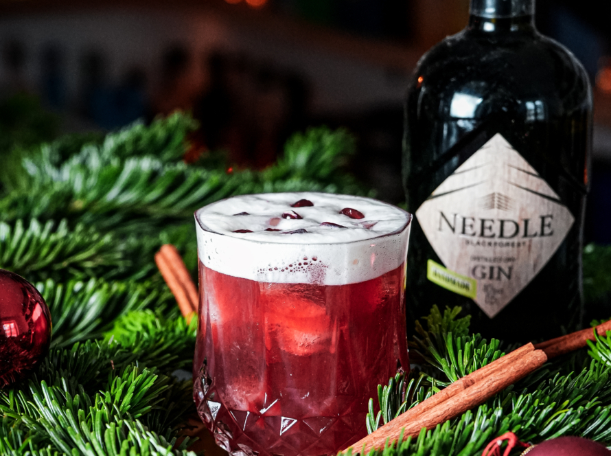 Ein Bild des Mistletoe Magic Cocktails nach einem Rezept von David Gran.